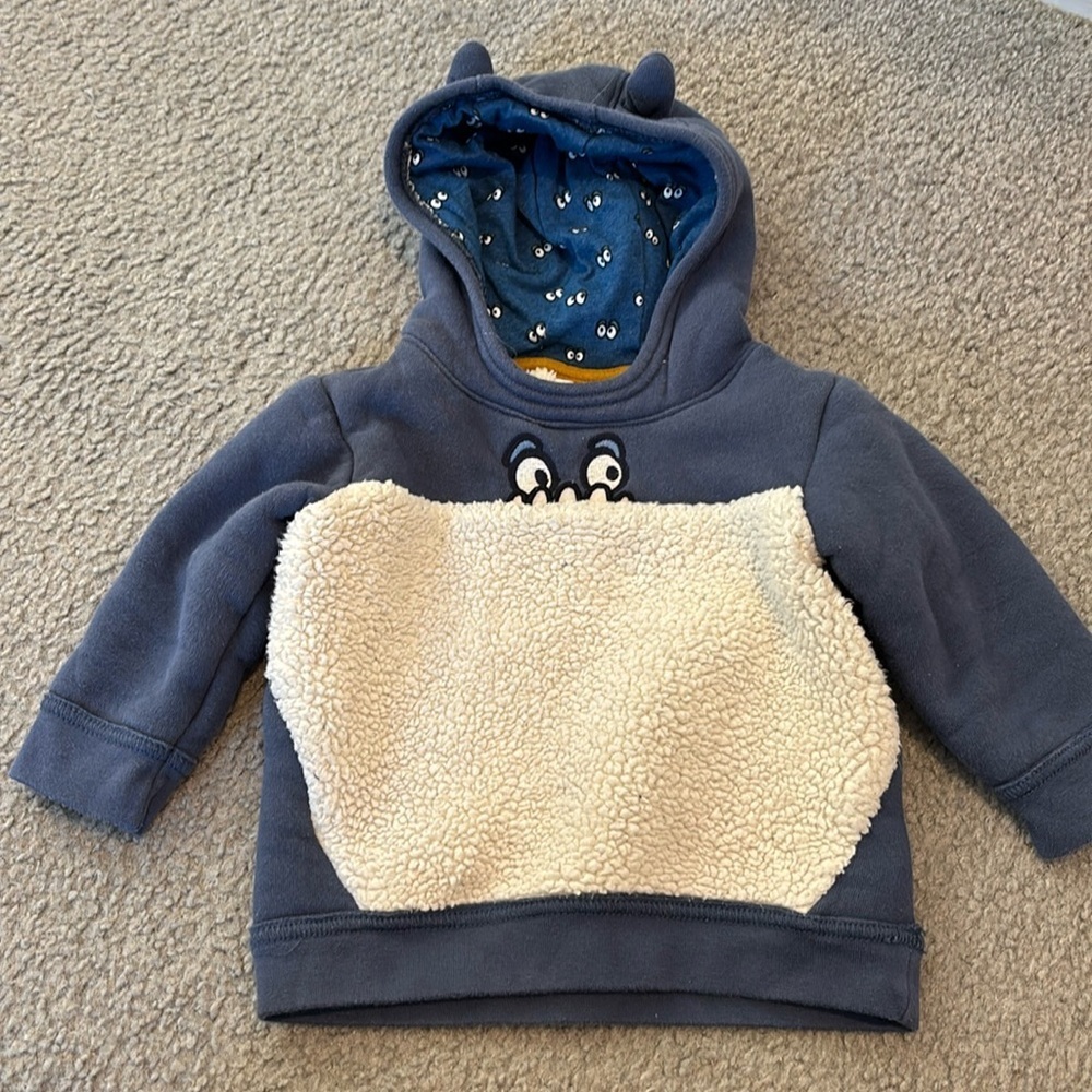Genuine Kids from Oshkosh 18 Months very warm monster sweatshirt with hood